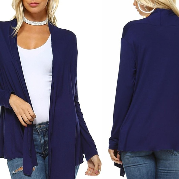 NIB 2pack Isaac Liev flyaway cardigans blue/gray M - Picture 2 of 5